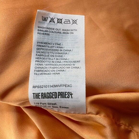 The Ragged Priest Gingham Print Blazer Jacket Orange - Picture 8 of 11